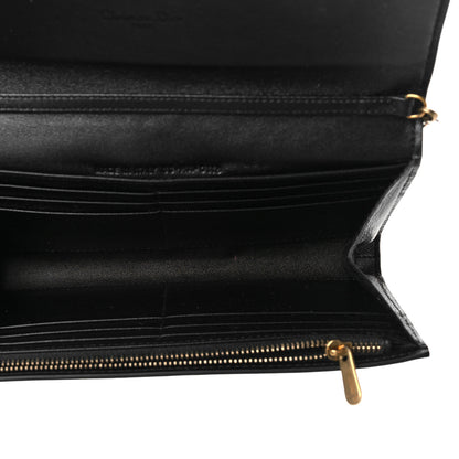 Christian Dior Grained Calfskin Cannage Lady Dior Rendezvous Chain Wallet Black 5 of 11