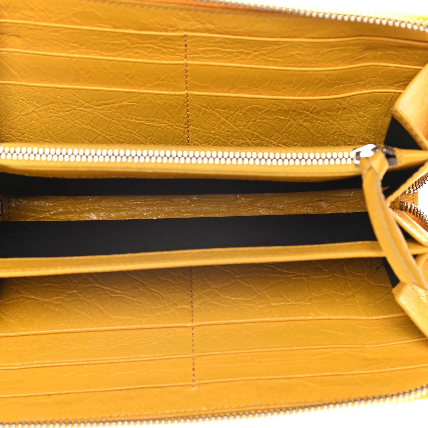 Balenciaga Agneau Classic Silver Hardware Continental Zip Around Jaune Epi 5 of 19