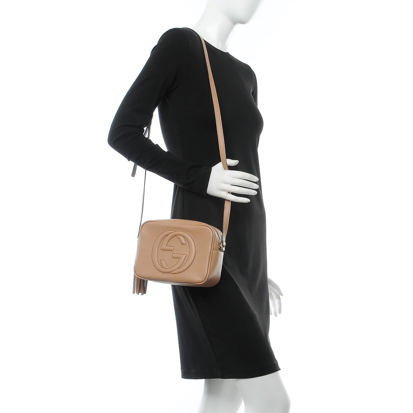 Pebbled Calfskin Small Soho Disco Bag Camelia