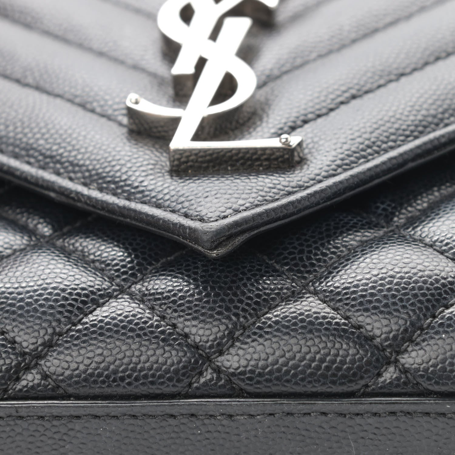 Saint Laurent Grain De Poudre Tri-Quilt Small College Monogram Satchel Black 16 of 17