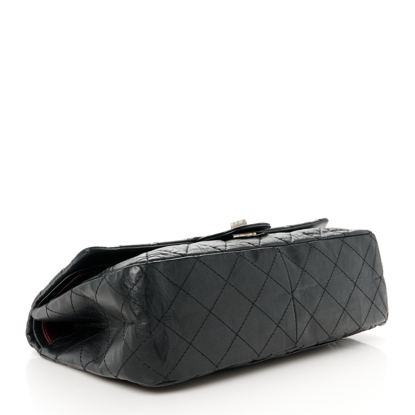 Aged Calfskin Quilted 2.55 Reissue 227 Flap Black