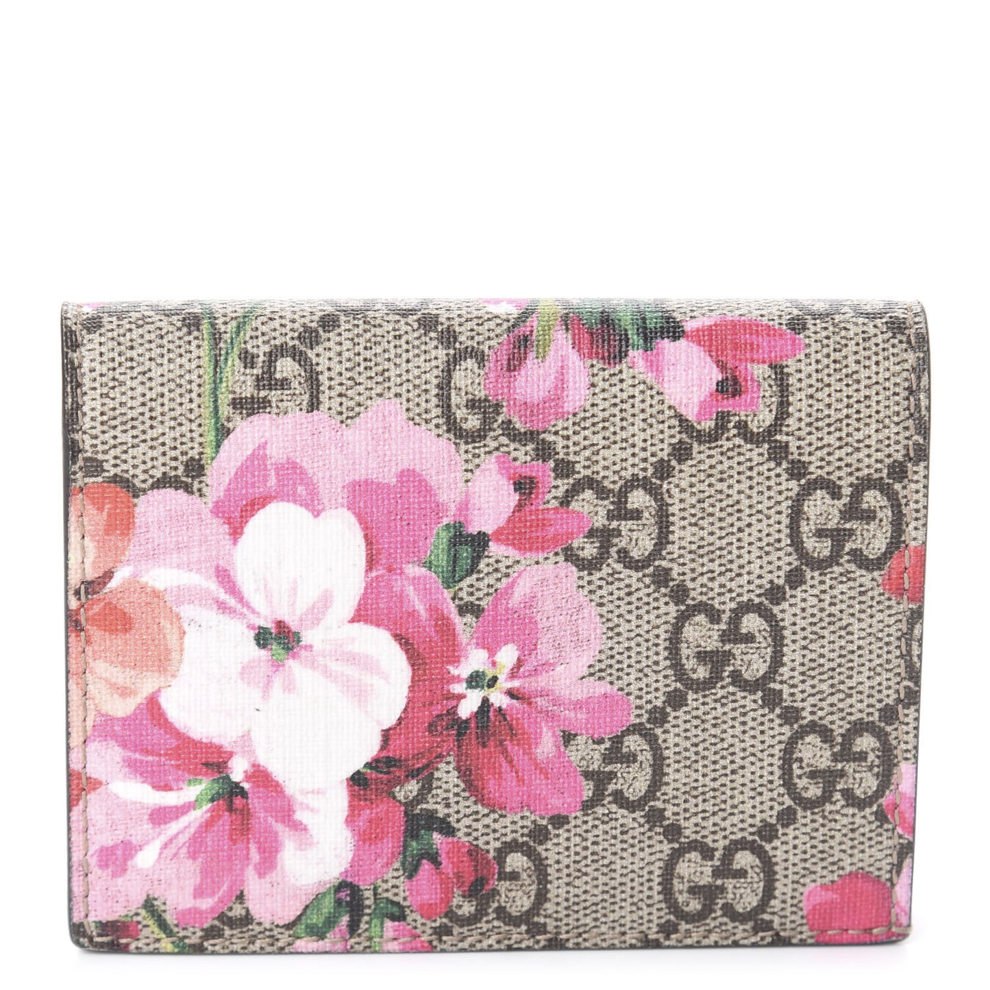 GG Supreme Monogram Blooms Card Case Beige Multicolor Dry Rose