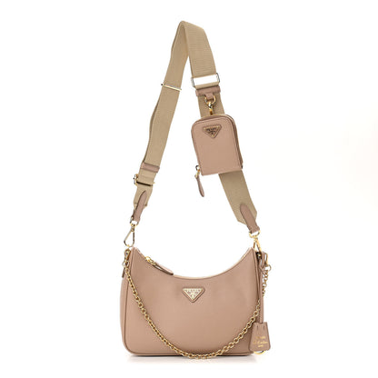 Prada Saffiano Re-Edition 2005 Shoulder Bag Cammeo Beige 1 of 9