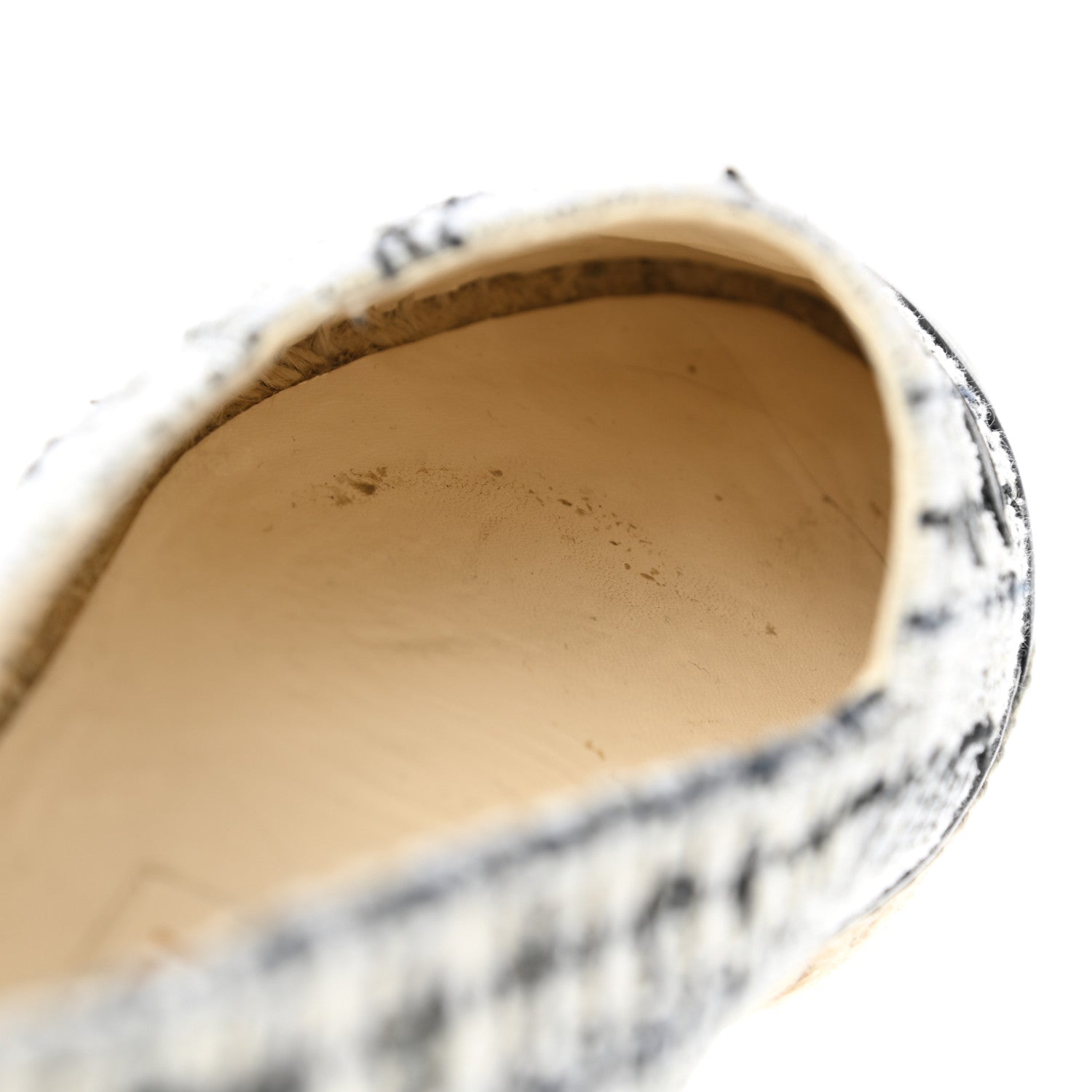 Chanel Tweed Lambskin CC Espadrilles 40 Ivory Grey Black 9 of 11