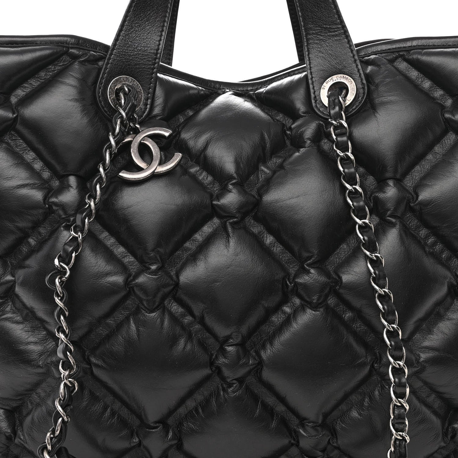 Chanel Calfskin Quilted Large Chesterfield Tote Black 8 of 10