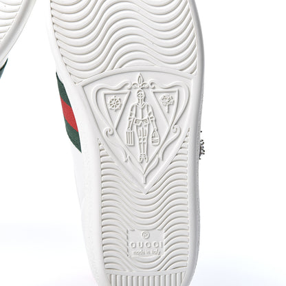 Gucci Calfskin Ayers Web Pierced Heart Embroidered New Ace Sneakers 36.5 White 9 of 9