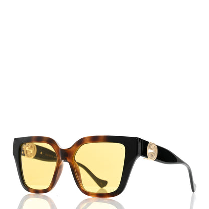 Gucci Acetate Square Frame Chain Sunglasses GG1023S Havana 3 of 10