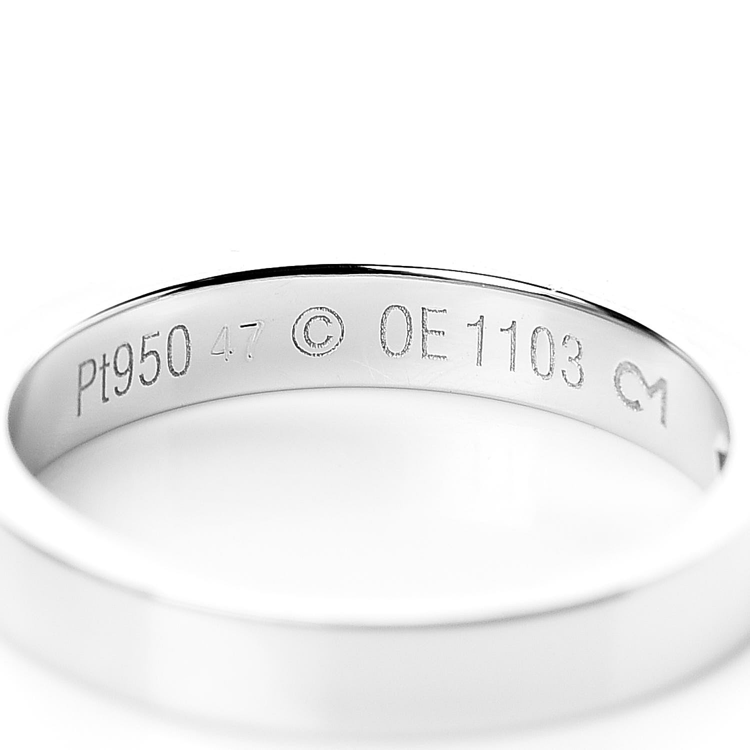 Cartier Platinum Diamond 3mm C De Wedding Band Ring 47 4 4 of 4