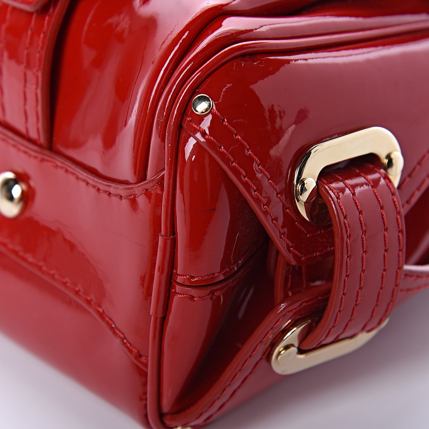 Versace Patent Studded Bag Red 12 of 13