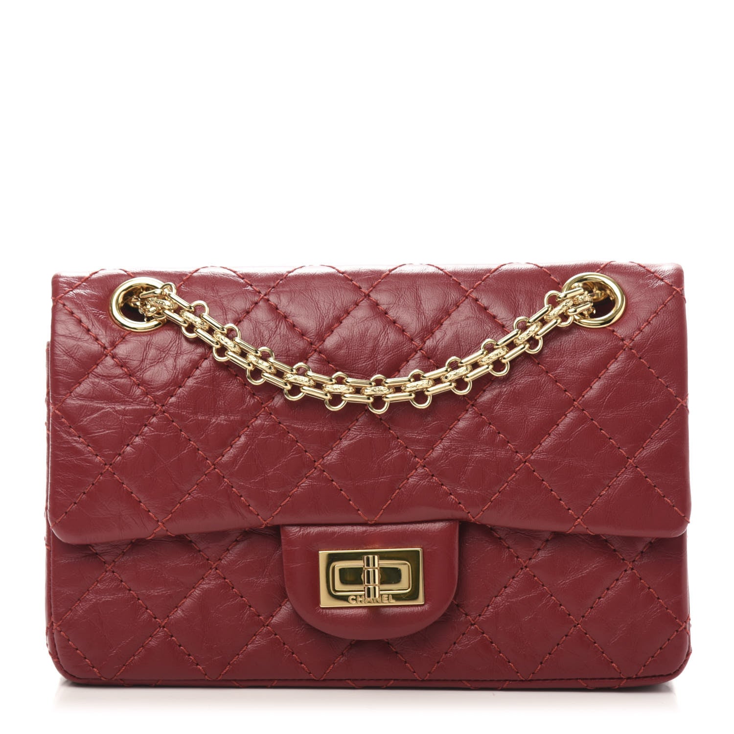 Chanel Aged Calfskin Quilted 2.55 Reissue Mini Flap Red 1 of 11