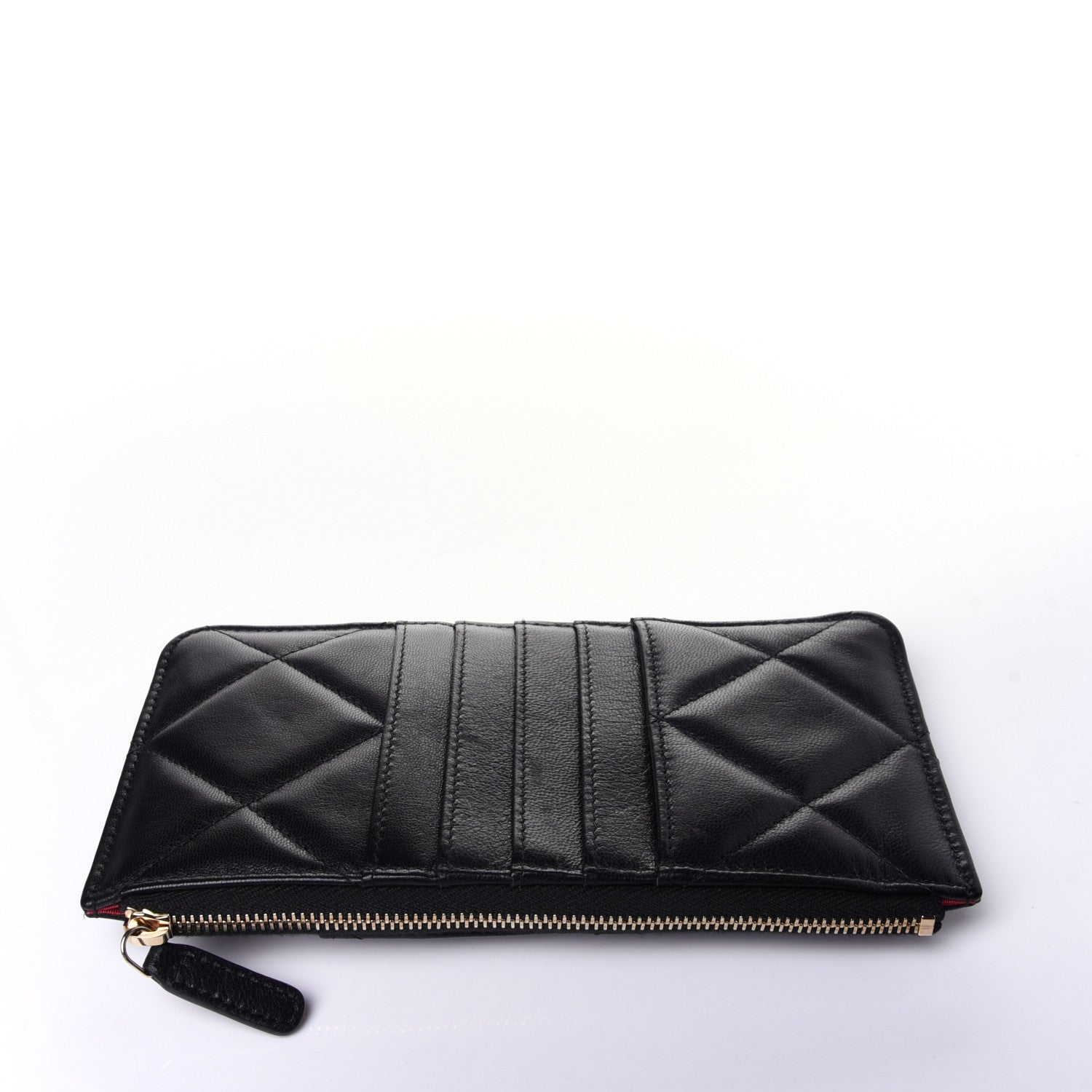 Chanel Goatskin Quilted Chanel 19 Flat Wallet Pouch Black 12 of 13
