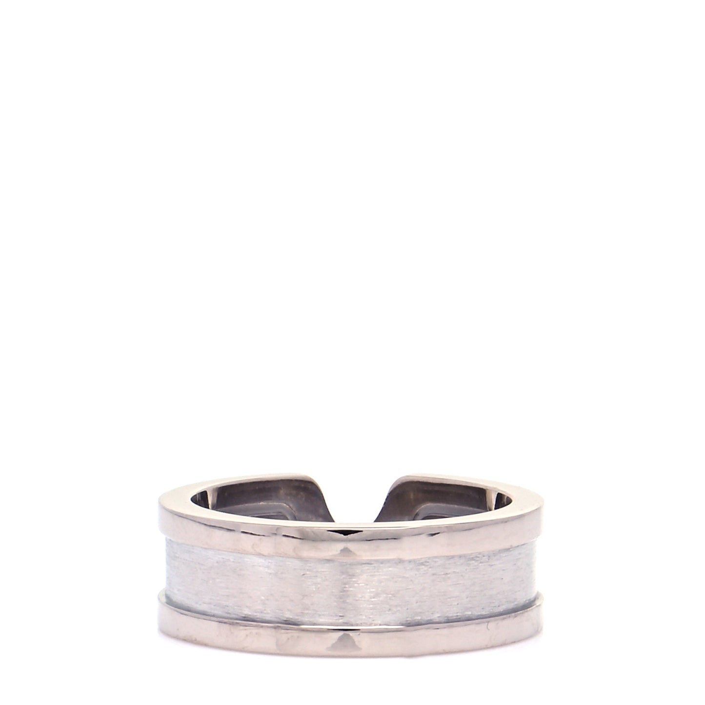 18K White Gold 6.5mm C De Cartier Ring 49 4.75