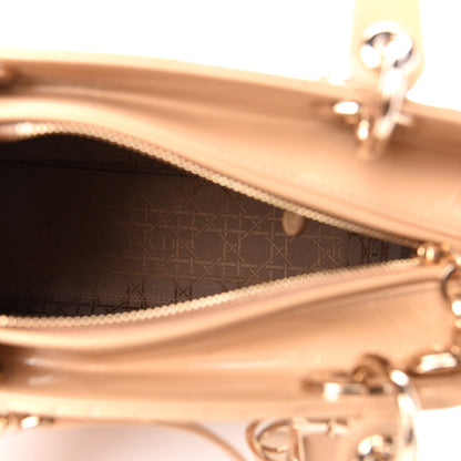 Christian Dior Patent Cannage Medium Lady Dior Beige 6 of 12