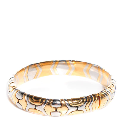 Bulgari 18K Yellow Gold Stainless Steel 10mm Parentesi Bracelet 1 of 4