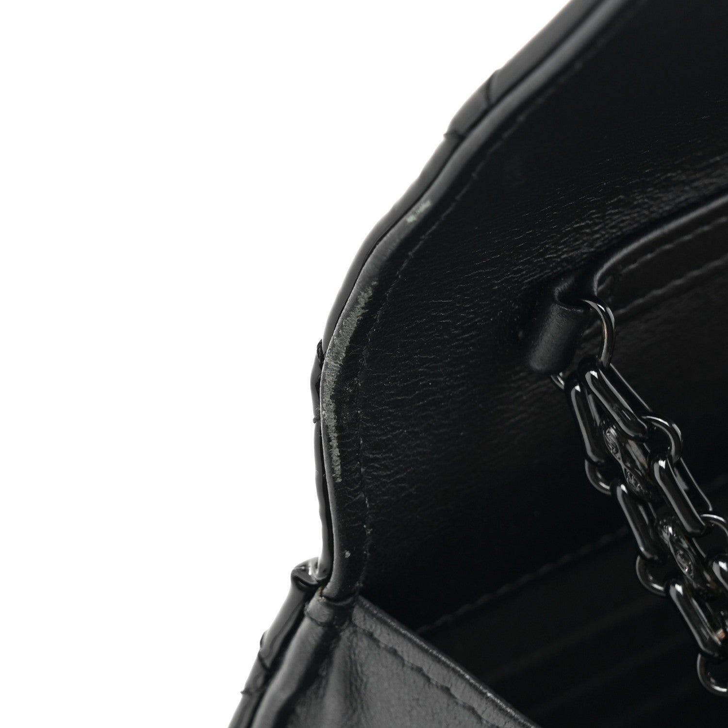 Chanel Patent Calfskin Quilted Reissue Wallet On Chain WOC So Black 14 of 16