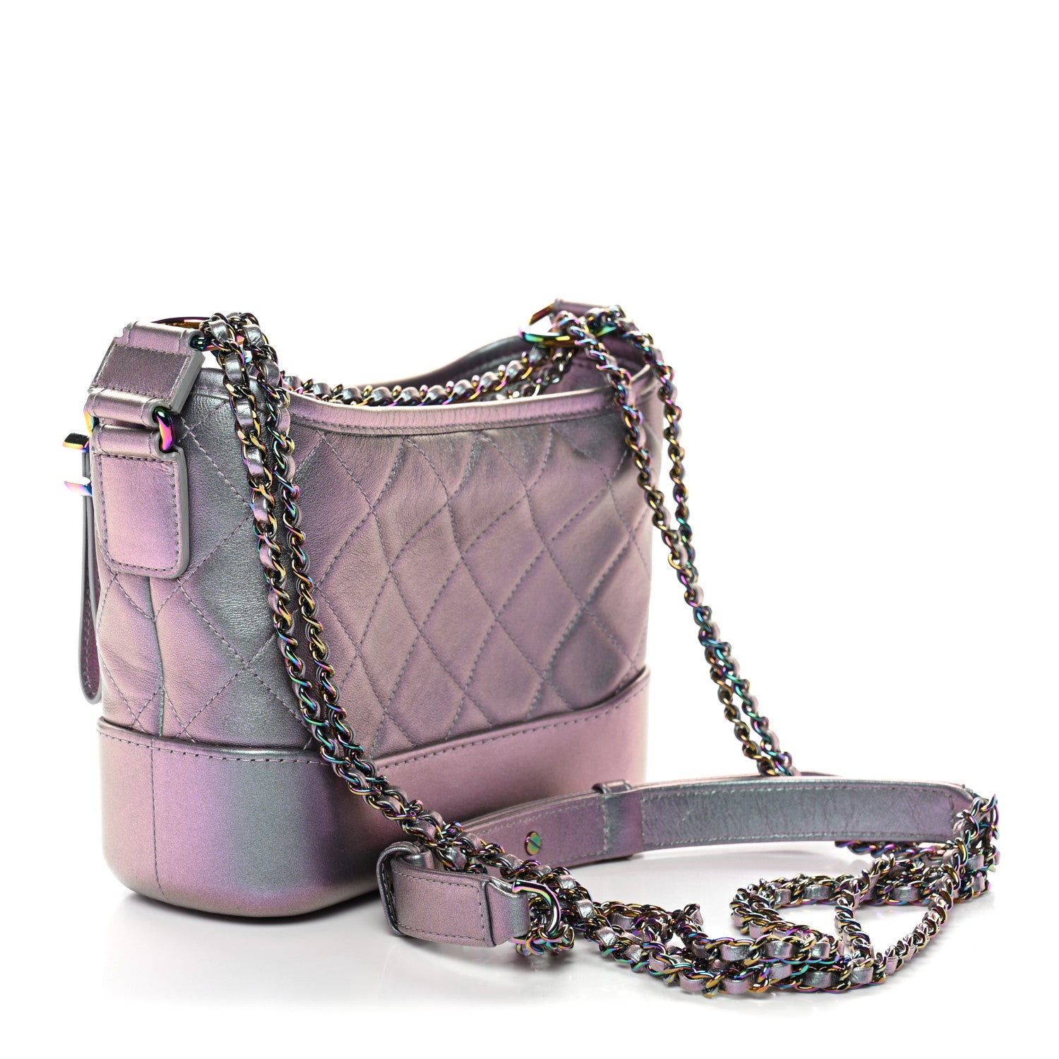 Chanel Iridescent Lambskin Calfskin Quilted Small Gabrielle Hobo Light Purple 3 of 13