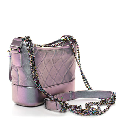 Chanel Iridescent Lambskin Calfskin Quilted Small Gabrielle Hobo Light Purple 3 of 13