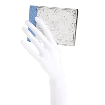 Louis Vuitton Metallic Alligator Multiple Wallet Blue 2 of 8