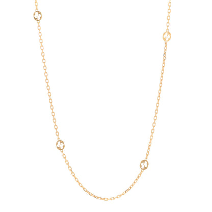 Gucci 18K Yellow Gold Running GG Station Necklace 1 of 6