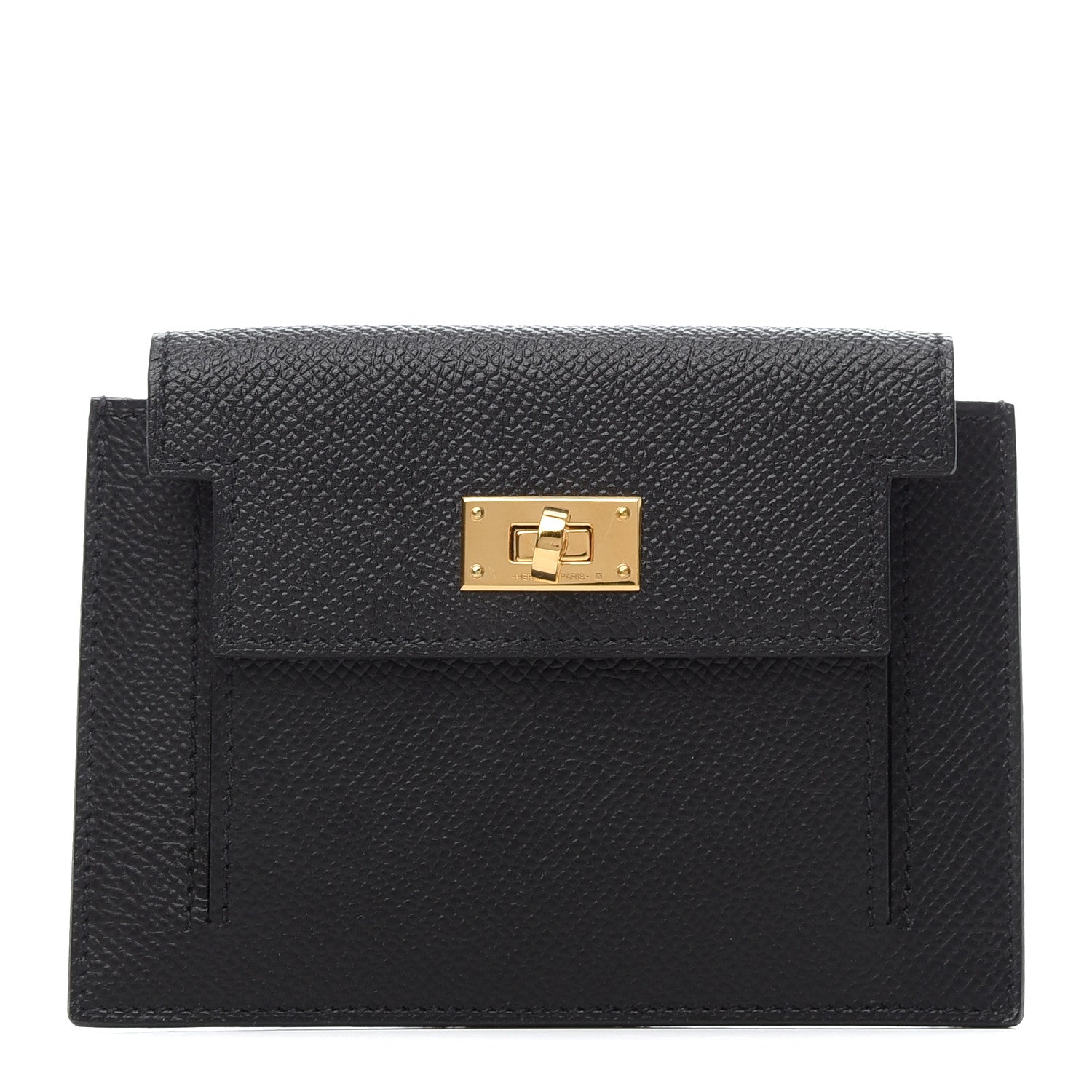 Hermes Epsom Kelly Pocket Compact Wallet Black 1 of 7