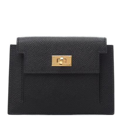 Hermes Epsom Kelly Pocket Compact Wallet Black 1 of 7