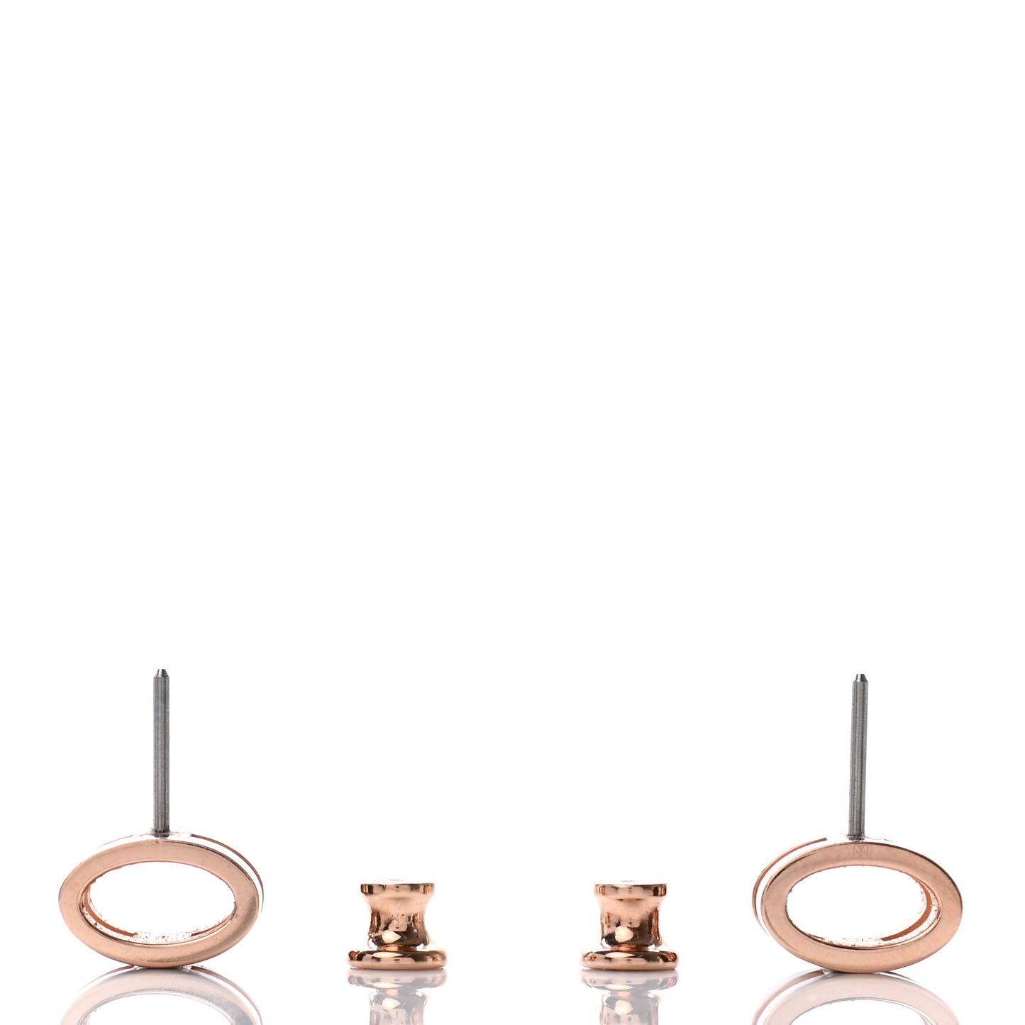 Rose Gold Lacquered Pop H Earrings Black