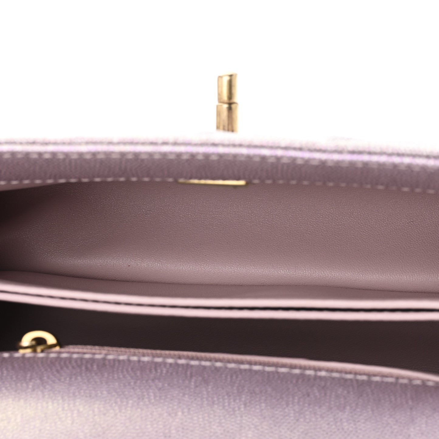 Metallic Caviar Quilted Mini Coco Handle Flap Light Pink
