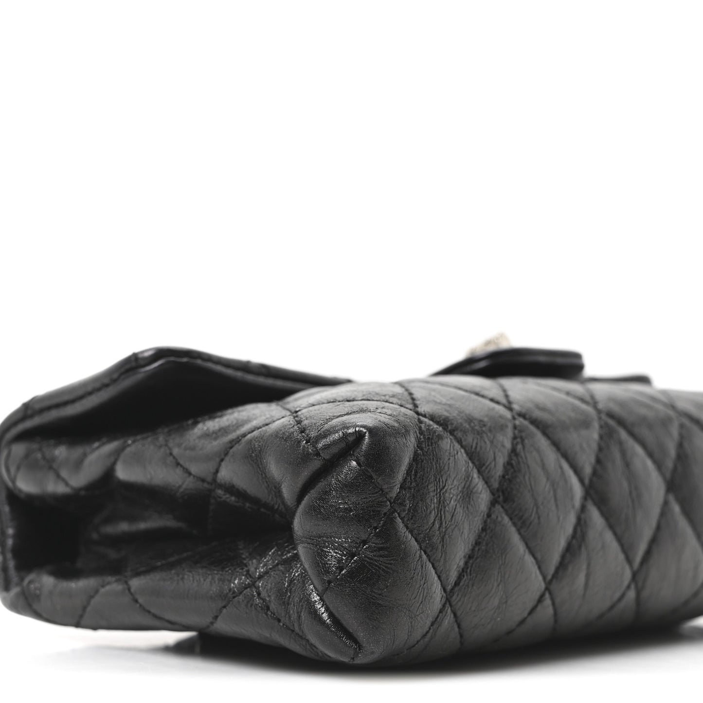 Glazed Calfskin Quilted 2.55 Reissue Flap Belt Bag Clutch 85 34 Black
