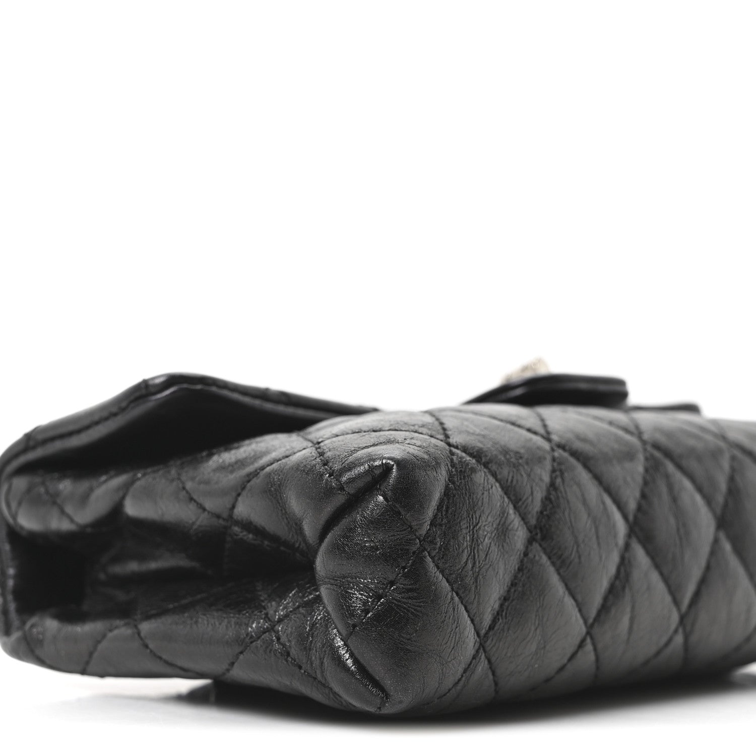 Chanel Glazed Calfskin Quilted 2.55 Reissue Flap Belt Bag Clutch 85 34 Black 7 of 8