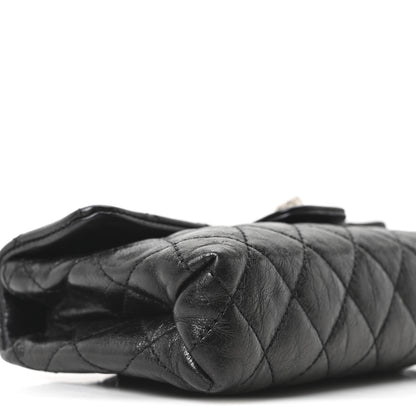 Chanel Glazed Calfskin Quilted 2.55 Reissue Flap Belt Bag Clutch 85 34 Black 7 of 8