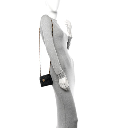 Chanel Lambskin Plexiglass Quilted Coco Love Clutch With Chain Black 2 of 11