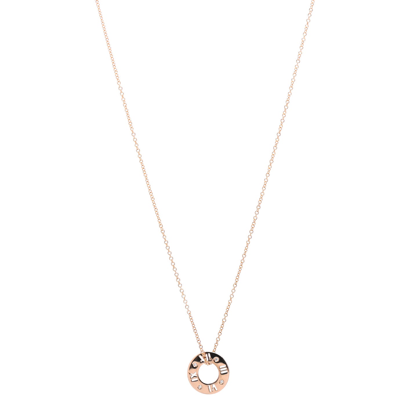 18K Rose Gold Diamond Atlas Pierced Pendant Necklace