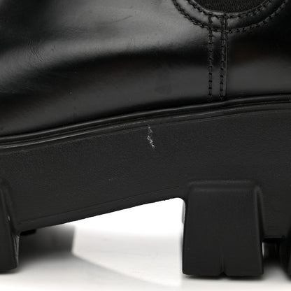 Prada Spazzolato Rois Womens Monolith Chelsea 55mm Ankle Boots 39 Black 11 of 12