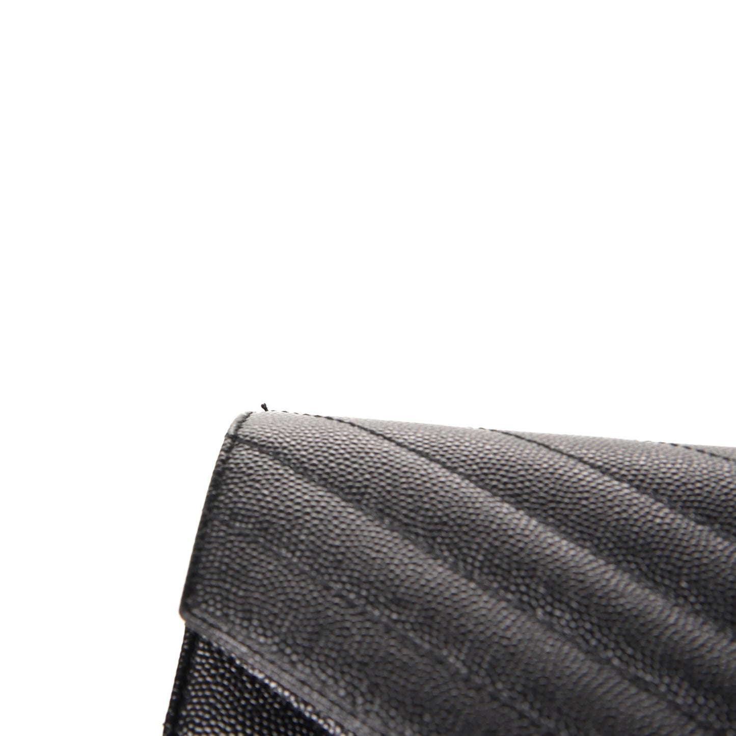 Grain De Poudre Matelasse Chevron Monogram Chain Wallet Black