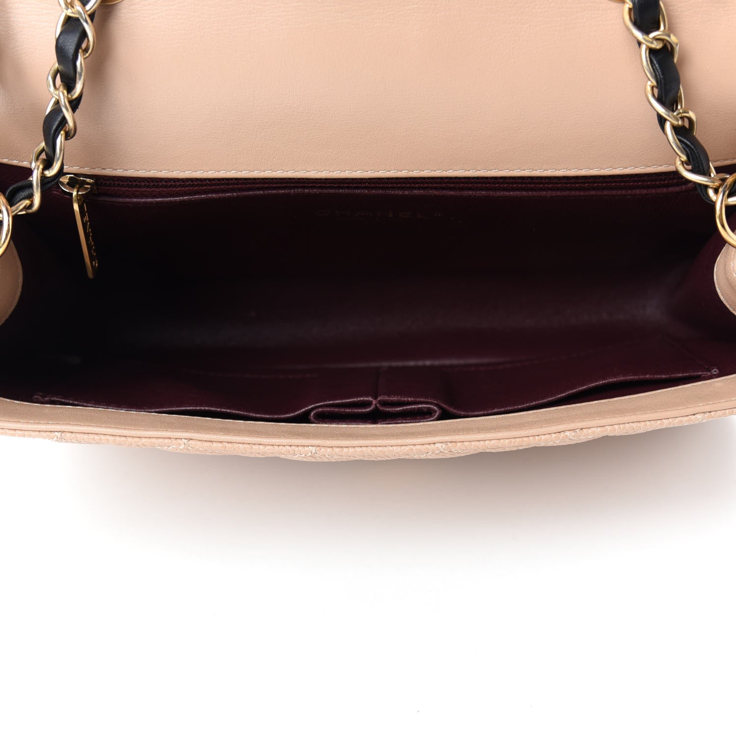 Chanel Caviar Quilted Medium CC Filigree Flap Beige Black 5 of 10