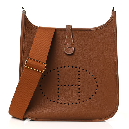 Hermes Taurillon Clemence Evelyne III PM Gold 1 of 10