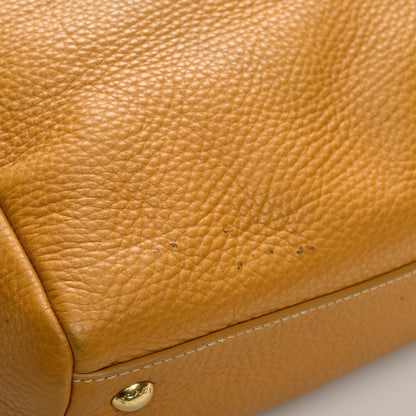 Prada Vitello Daino Top Handle Zip Tote Ocra 10 of 11