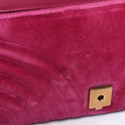 Gucci Velvet Matelasse Small GG Marmont Shoulder Bag Light Raspberry Rose 9 of 20