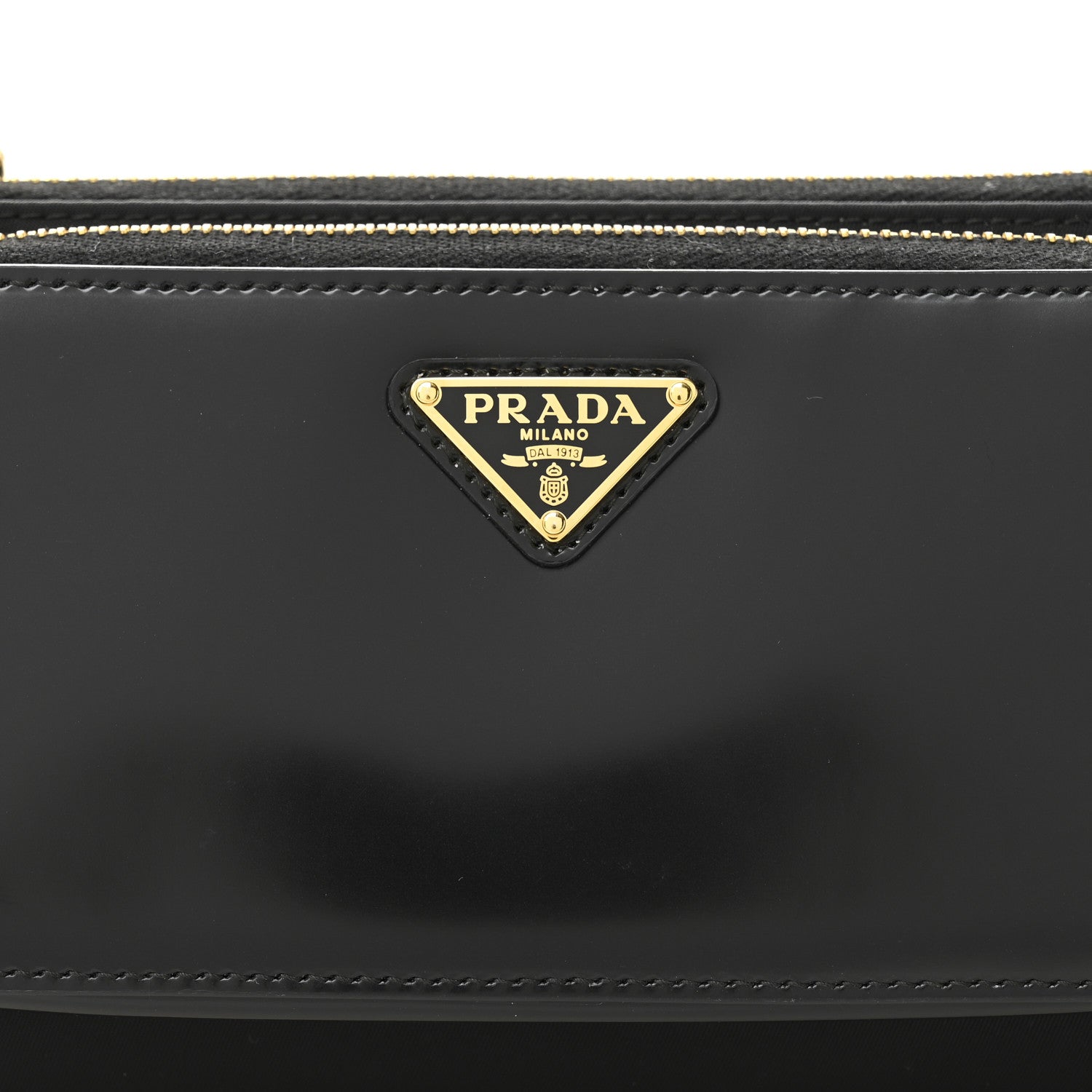 Prada Re-Nylon Tessuto Brushed Calfskin Crossbody Wallet Black 14 of 19