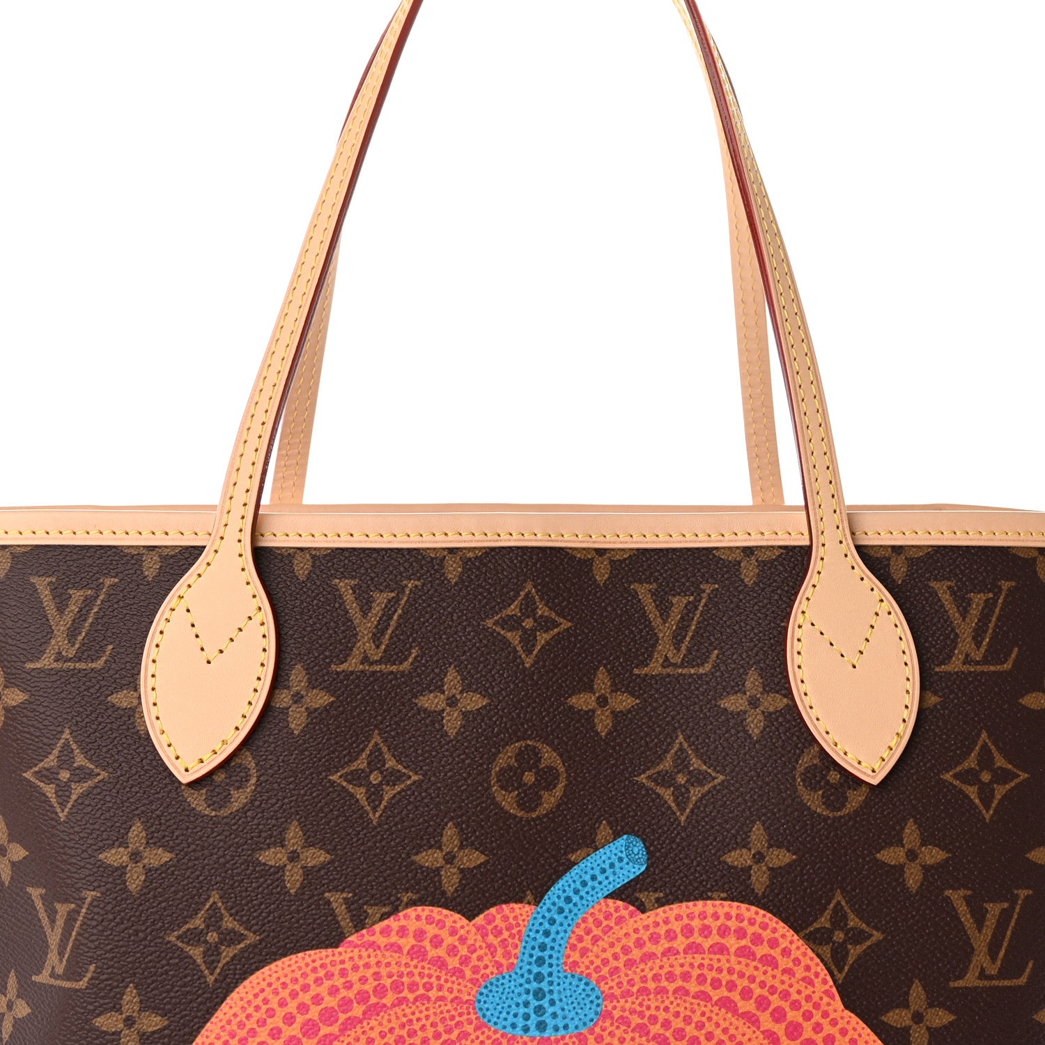 Louis Vuitton LV X YK Monogram Kusama Pumpkin Neverfull MM 7 of 10
