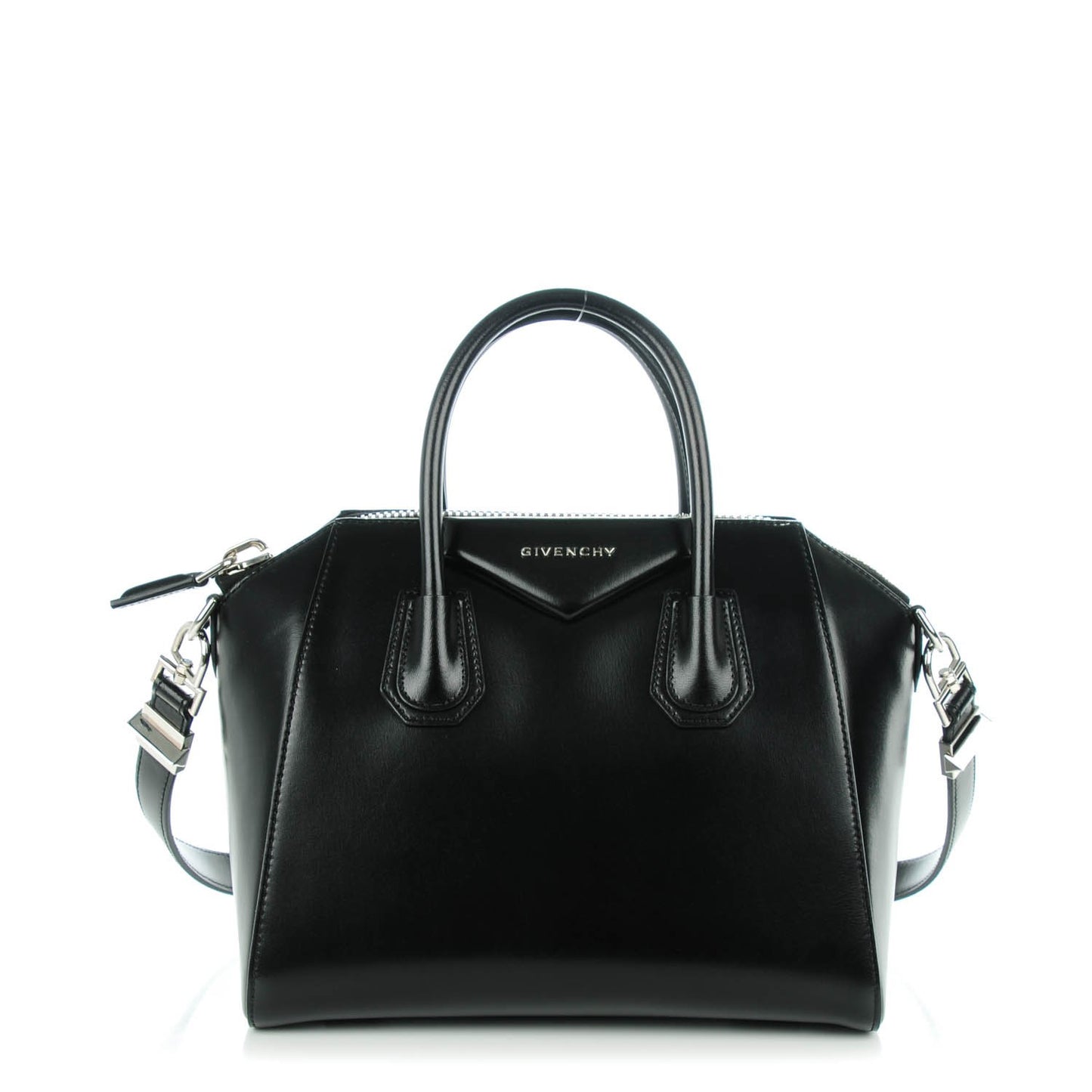 Shiny Lord Calfskin Small Antigona Black