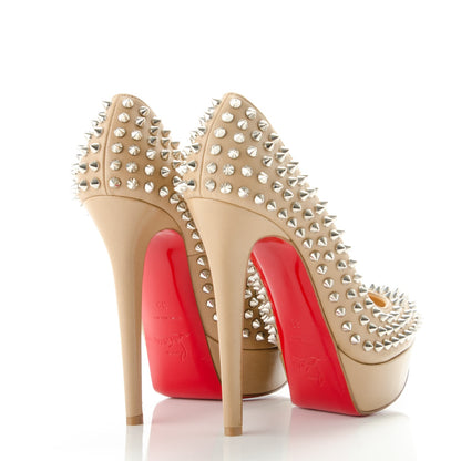 Christian Louboutin Nappa Bianca Spikes 140 Pumps 39 Nude 4 of 7
