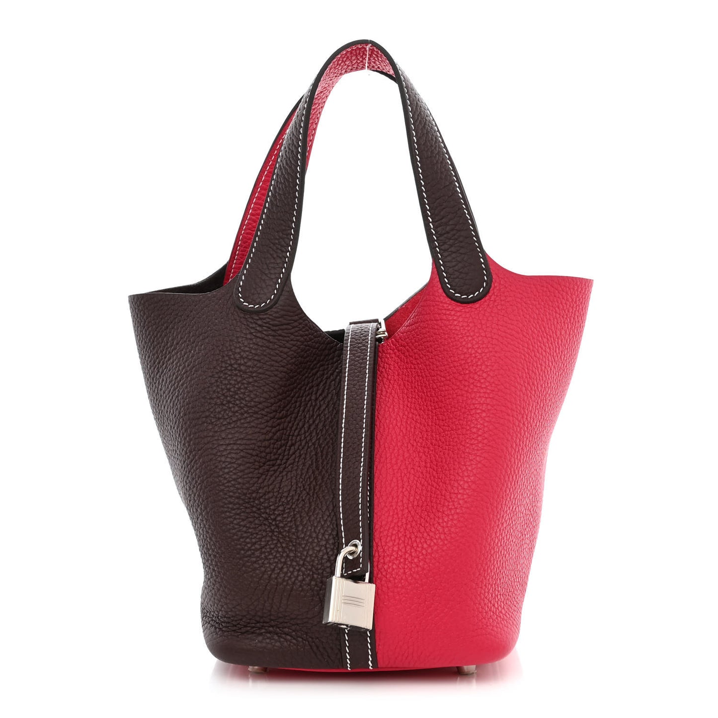 Taurillon Clemence Casaque Picotin Lock 18 PM Rouge Sellier Framboise