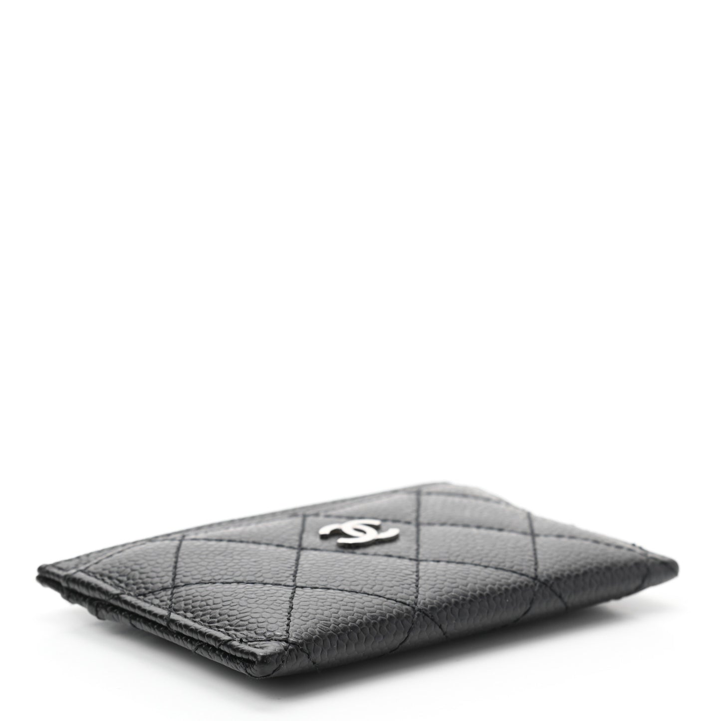 Caviar Quilted Card Holder Black