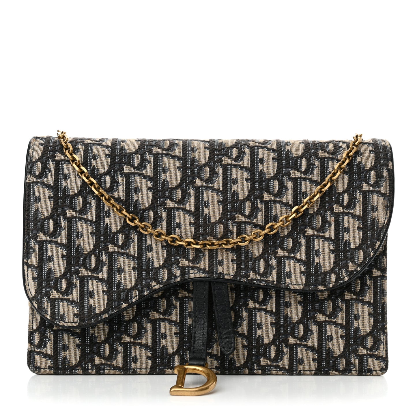 Oblique Saddle Chain Pouch Blue