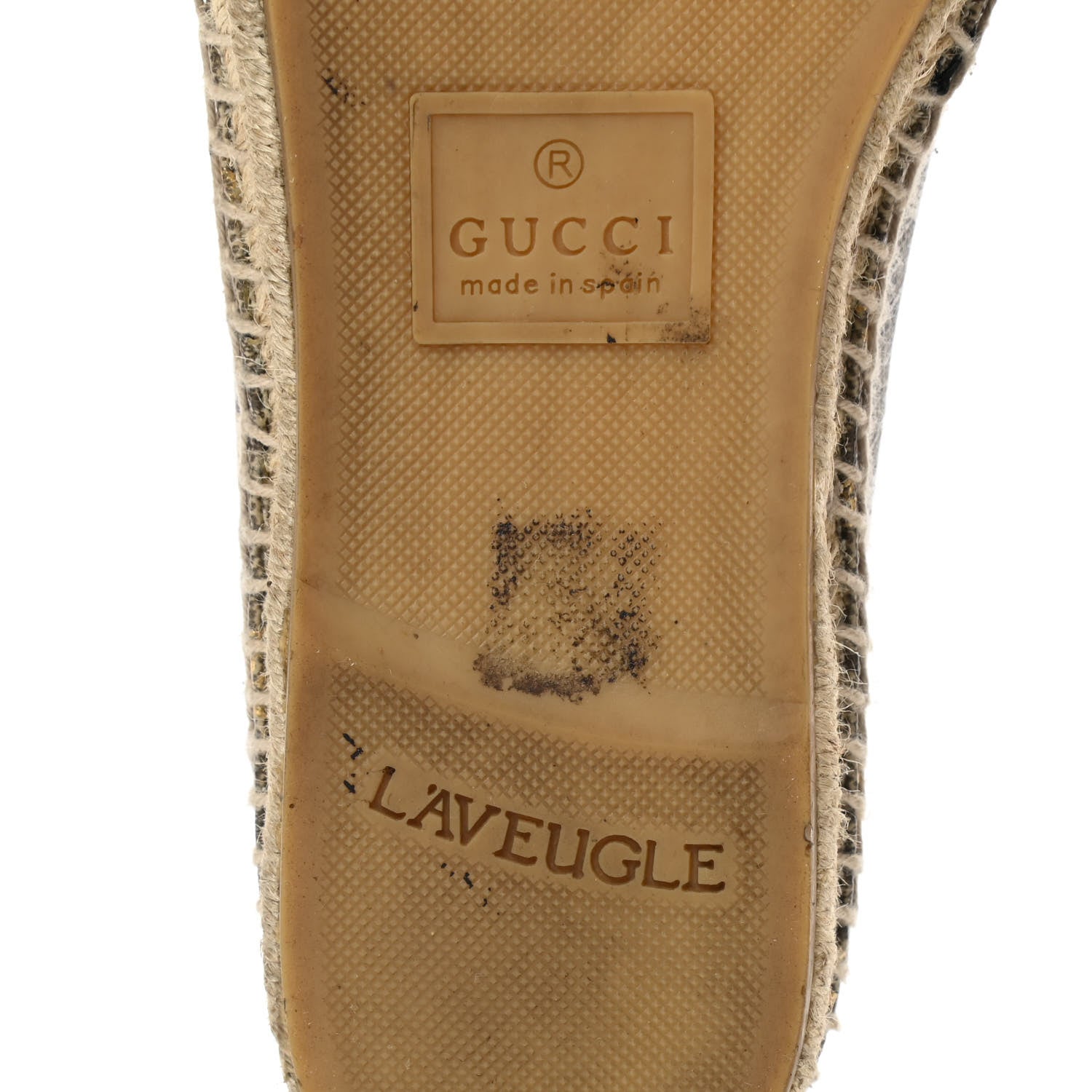 Gucci GG Supreme Monogram Bees Espadrille Flats 38 Beige Ebony Oro Black 7 of 15
