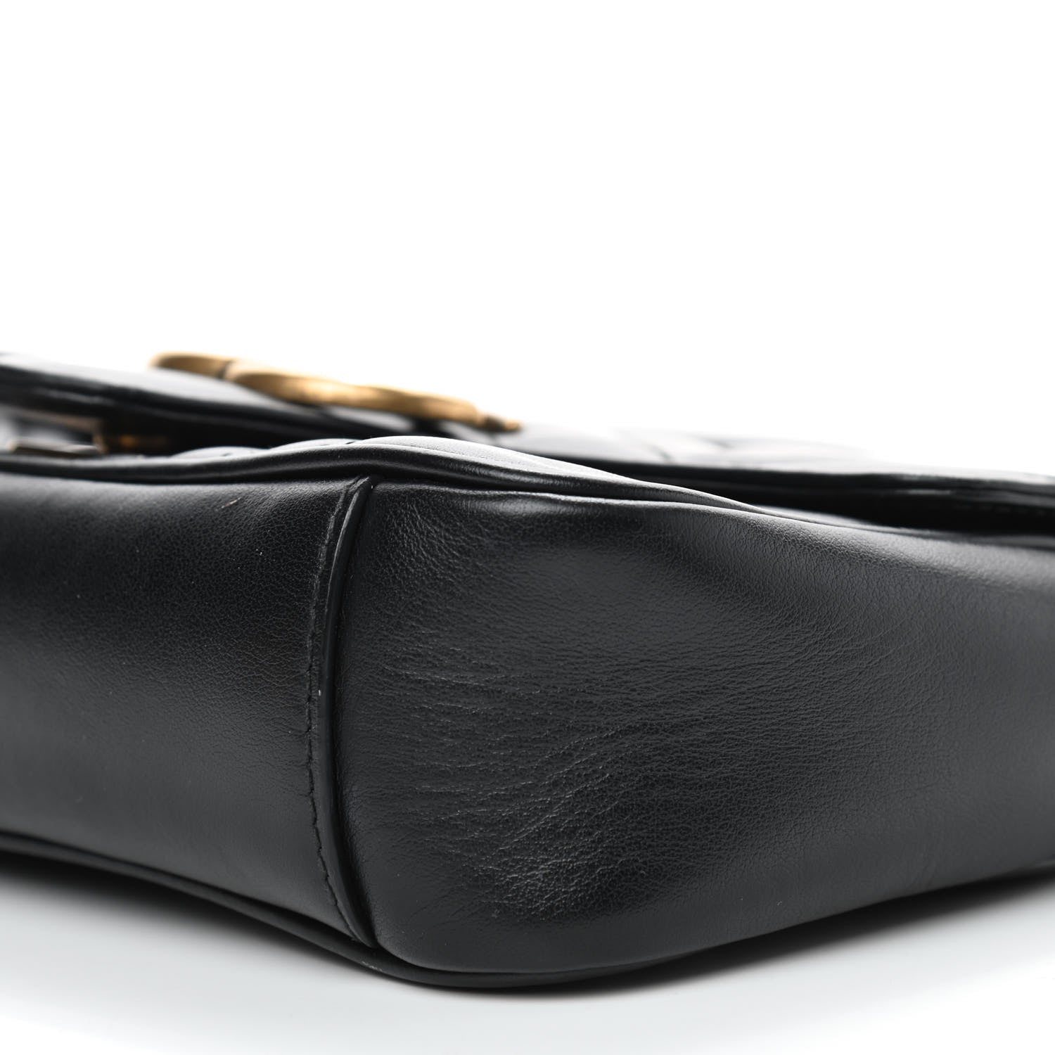 Gucci Calfskin Matelasse Mini GG Marmont Shoulder Bag Black 9 of 9