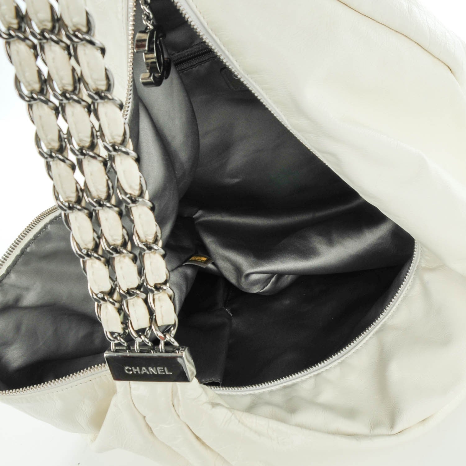 Chanel Lambskin Large Rock and Chain Hobo White 5 of 8