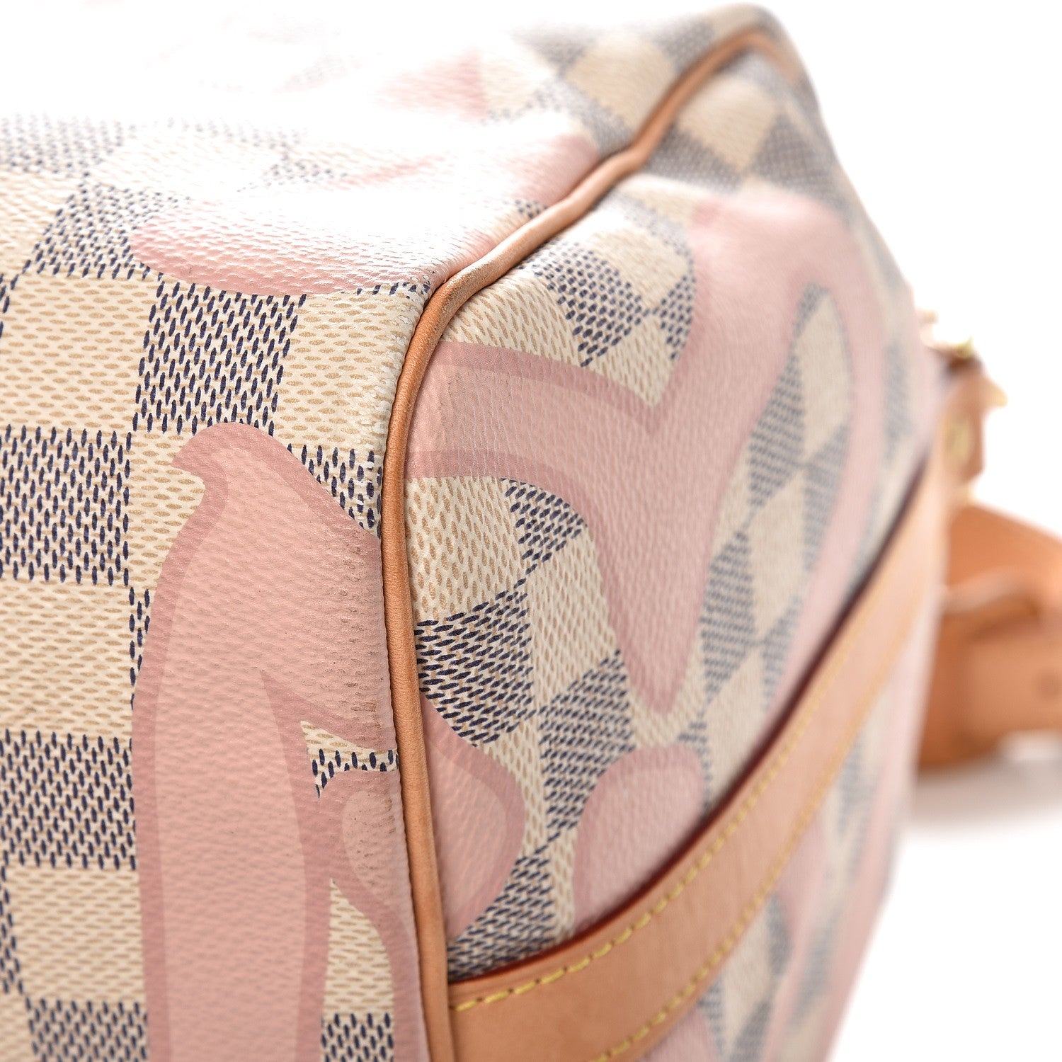 Louis Vuitton Damier Azur Tahitienne Speedy Bandouliere 30 Rose Ballerine 17 of 19