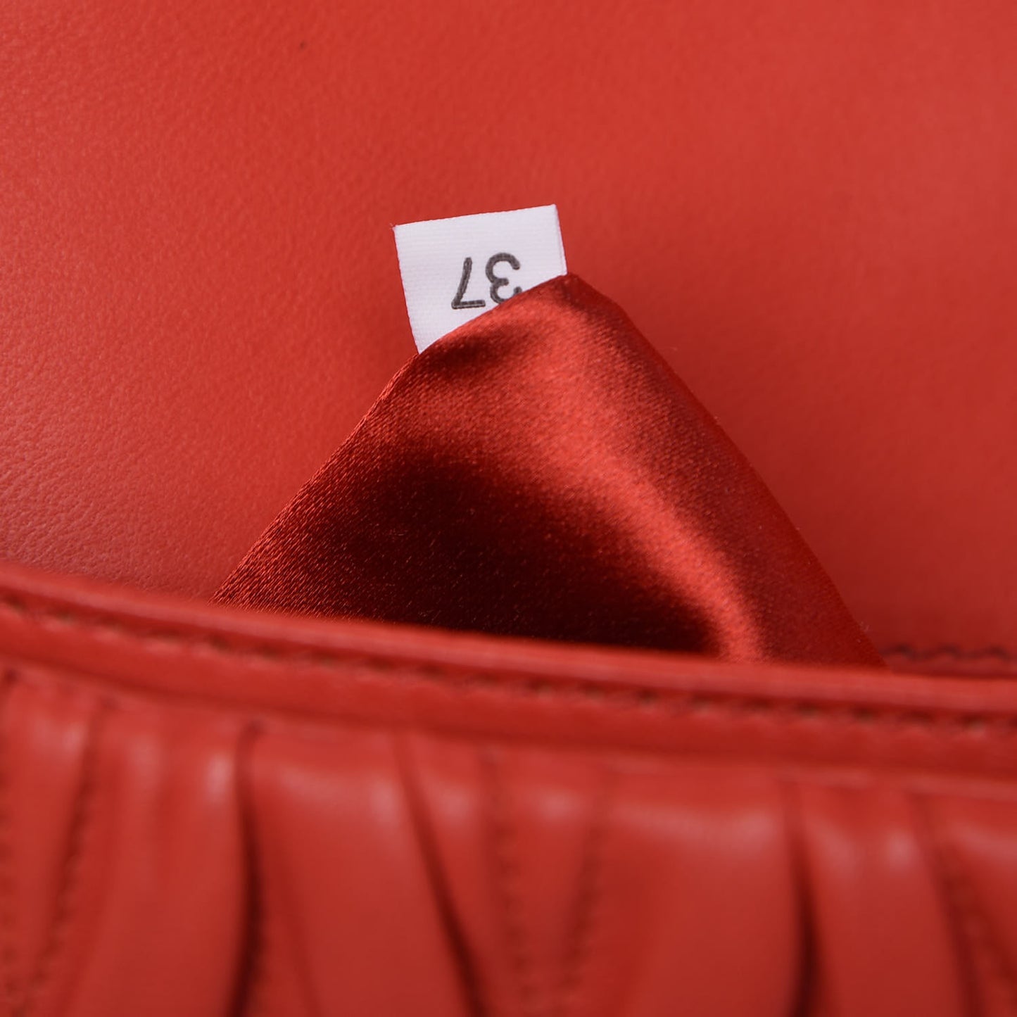 MIU MIU Nappa Matelasse Crystal Flap Clutch Lacca